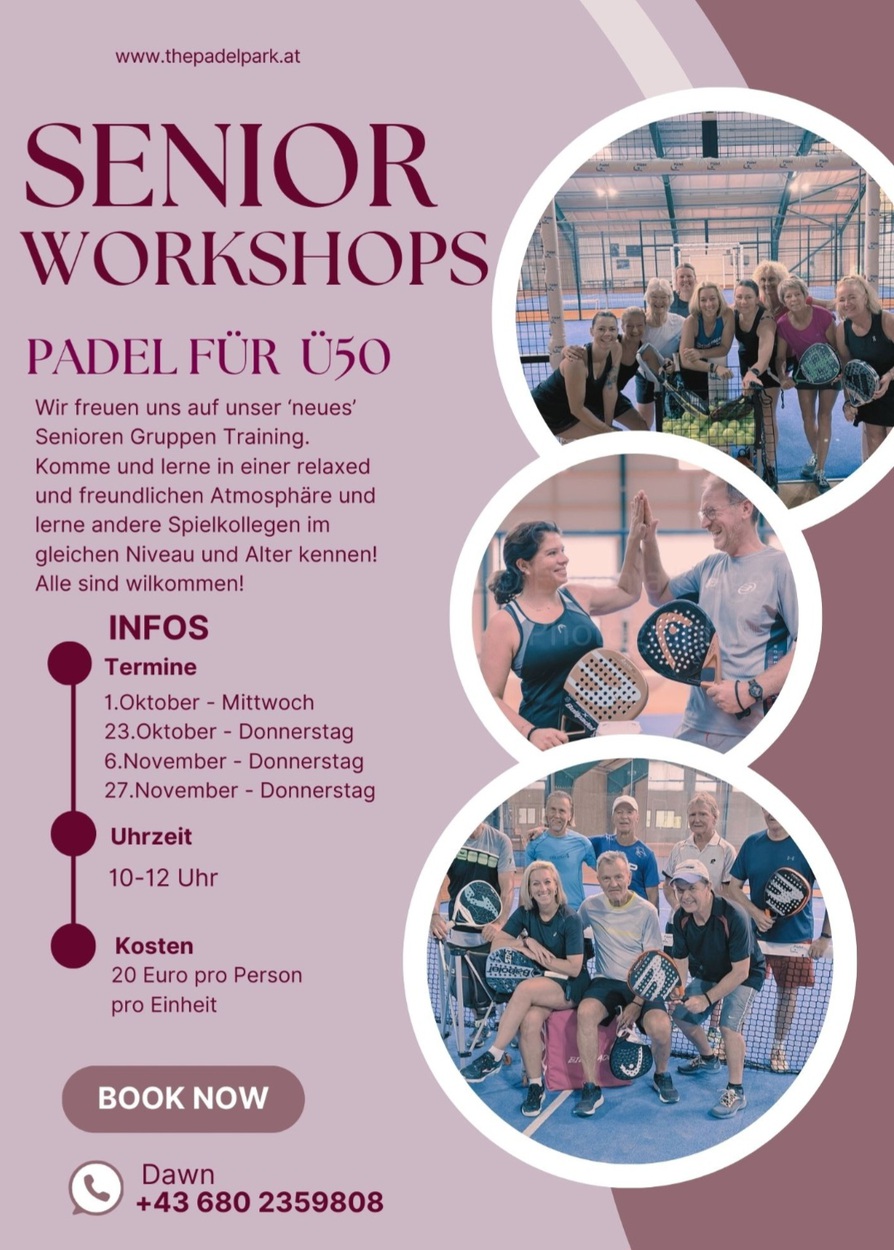 Jetzt anmelden bei unseren Senior Workshops ab Oktober!